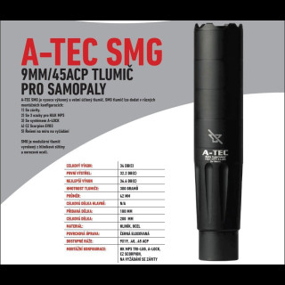 Tlumič A-TEC, model SMG, modulový, Ráže: 9mm Luger, na rozhraní Tri-Lug
